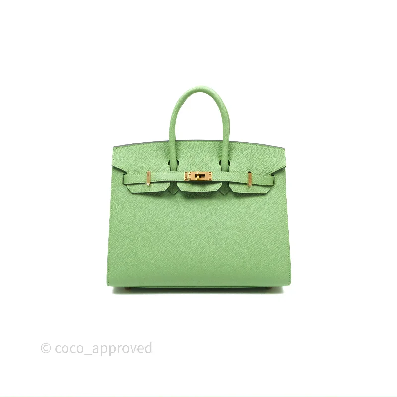 - DM/Email To Purchase - Hermès Birkin 25 Sellier Vert Criquet 3I Epsom Gold Hardware