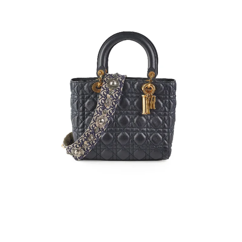 Dior Lady Dior Medium Calfskin Navy