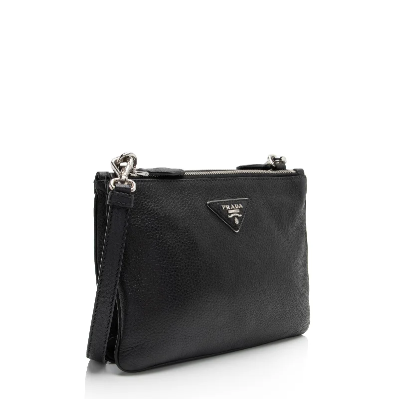 Prada Vitello Daino Double Zip Crossbody SwcnUZ