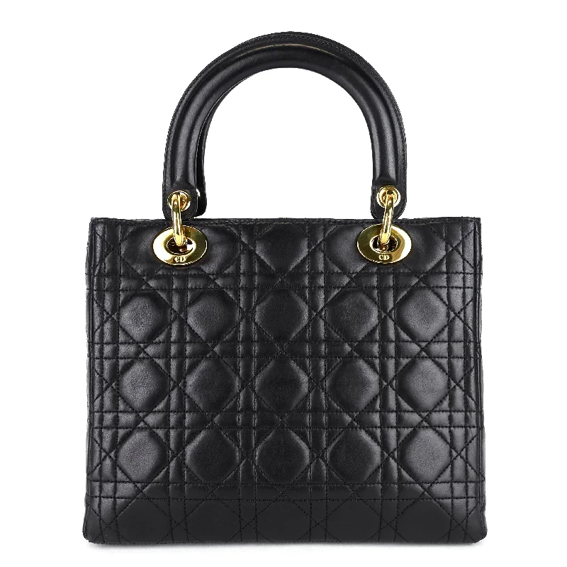 Lady Dior Medium Cannage Lambskin Leather Bag