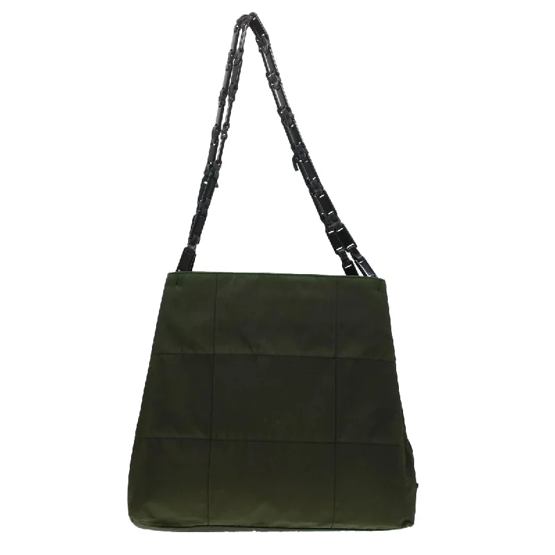 Prada Shoulder Bag Nylon Green  cl588